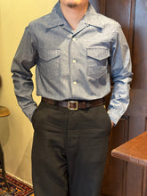 画像をギャラリービューアに読み込む, BLD128 CHAMBRAY OPEN COLLAR SHIRTS L/S