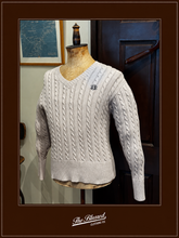 画像をギャラリービューアに読み込む, BLD191 V-ARAN KNIT COTTON SWEATER
