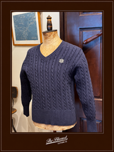 画像をギャラリービューアに読み込む, BLD191 V-ARAN KNIT COTTON SWEATER
