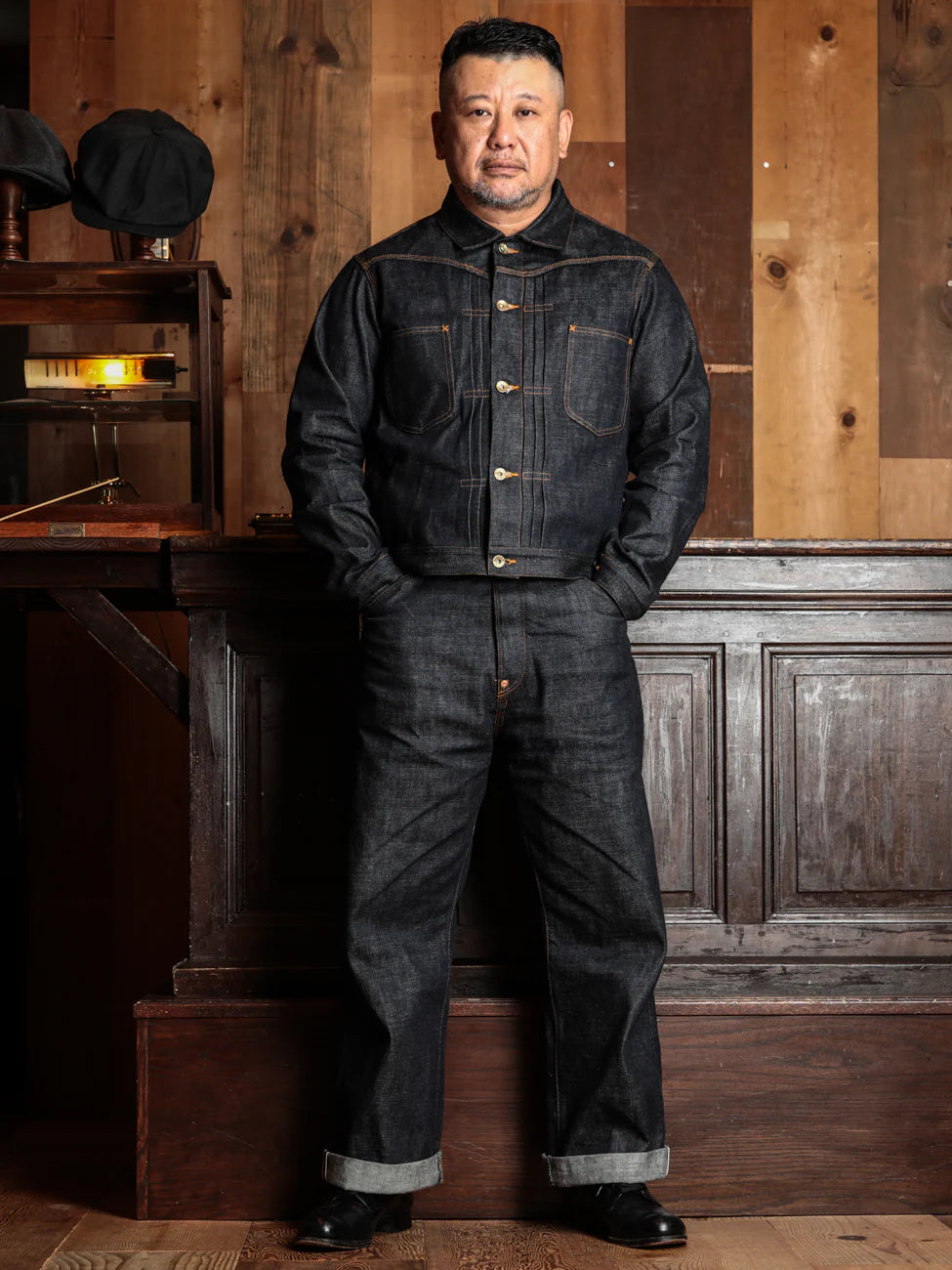 BLD063 / BLD085 14oz INDIGO DENIM SET UP 着用写真