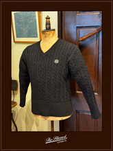 画像をギャラリービューアに読み込む, BLD191 V-ARAN KNIT COTTON SWEATER
