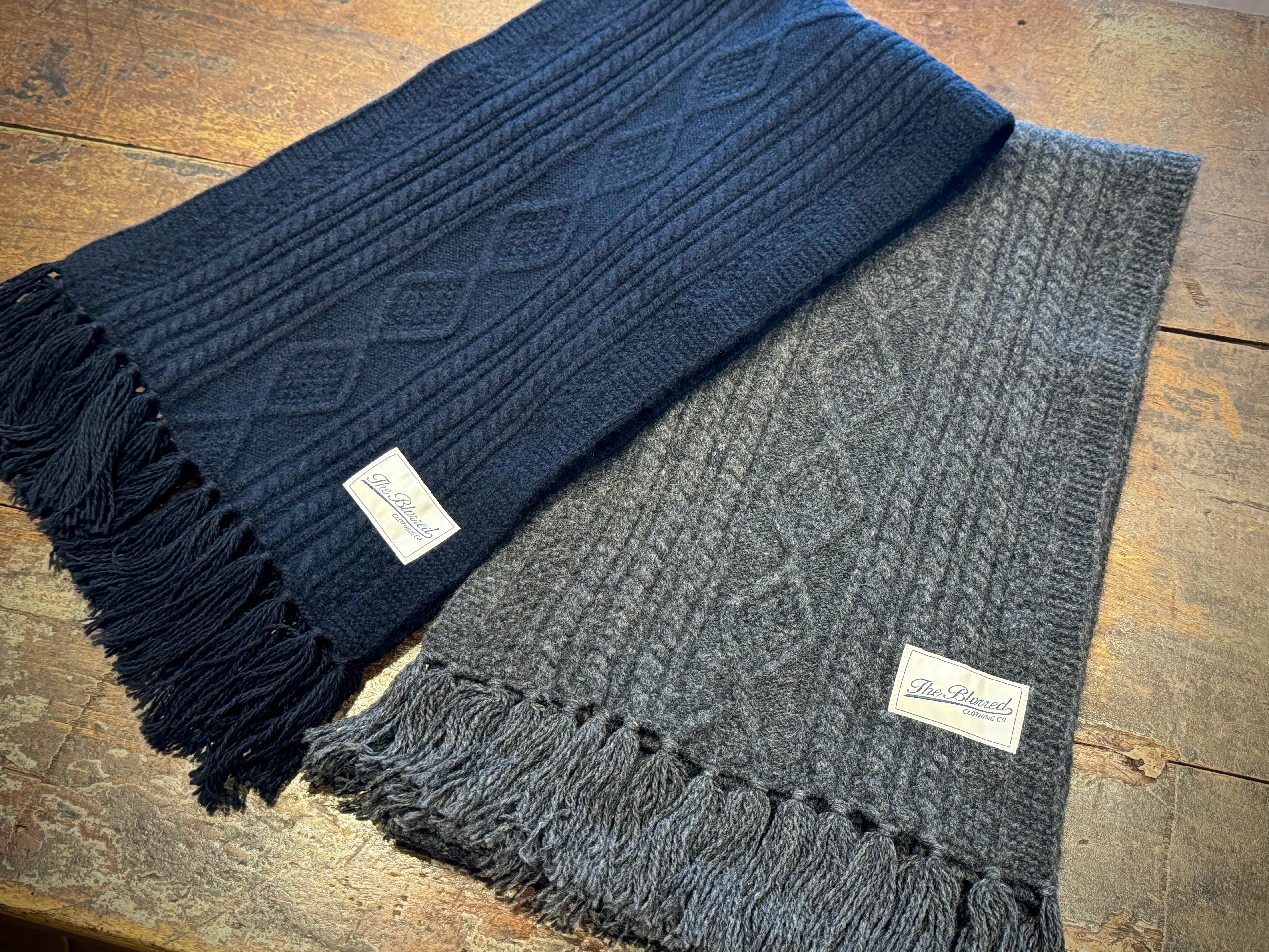 BLD162 WOOL ARAN SCARF – BLURRED CLOTHING OFFICIAL