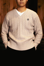 画像をギャラリービューアに読み込む, 【予約商品】BLD191 V-ARAN KNIT COTTON SWEATER
