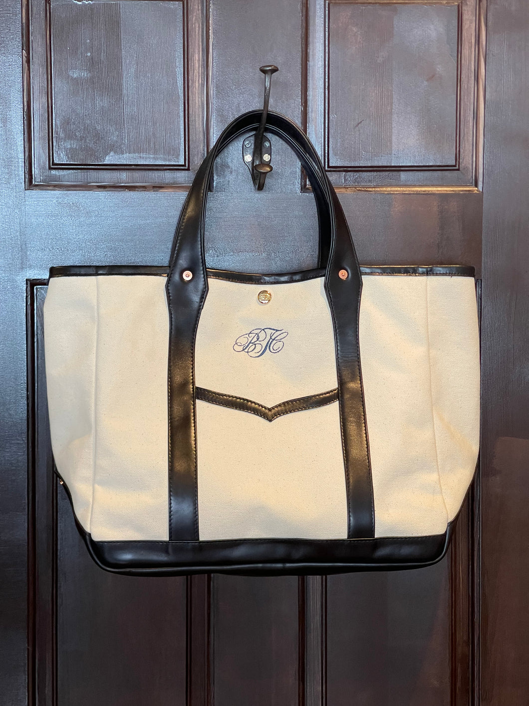 BLD118 LEATHER COMBI TOTE BAG